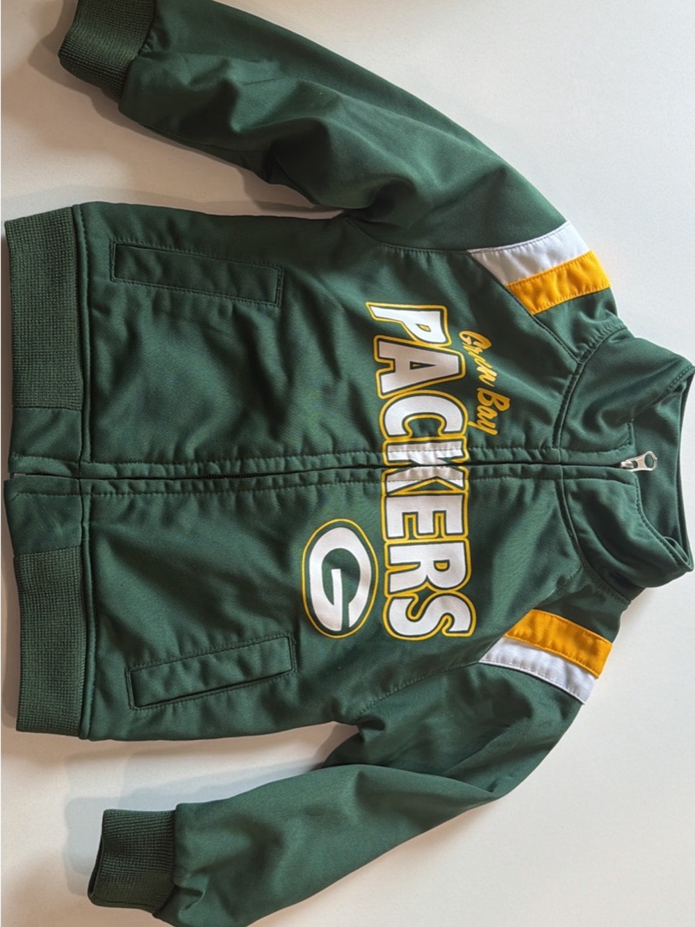 NFL Green Packers Logo Kids Jacket with Yellow & White Accents